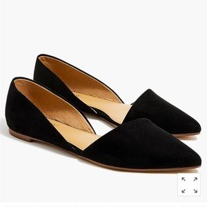 EUC w/Box J Crew Factory Zoe D’Orsay Black Flats, Sz. 8.5